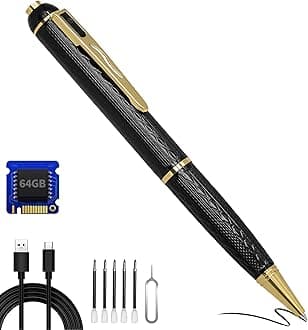 64GB Body Camera, 1080P HD Nanny Camera Pen, Mini Camera Pen, Rechargeable Small Pocket Cam, Portable Pocket Camera, Small Video Recorder, Surveillance Camera for Indoor Outdoor