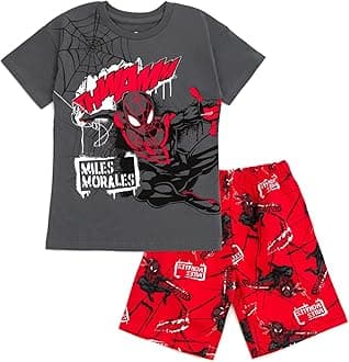 Marvel T-Shirt and French Terry Shorts Outfit Set Infant to Big Kid Sizes (12 Months - 18-20)