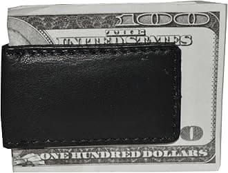 LB LEATHERBOSS Men's New Leather Strong Magnetic Money Clip, Black, 2.1/2" X 1.1/2", Minimalist
