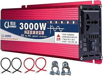 Upgraded high Power 6000W 8000W 10000W 12000W 16000W Pure Sine Wave Power Inverter 12V 24V 48V DC to 110V 220V AC Converter with LED Display for Car/RV Home Solar System(3000W,12Vto220V)