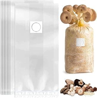 30Pcs Mushroom Grow Bags with 0.2 Micron Filter Patch, 3 Mil Polypropylene, Large Size 8" X 5" X 20" for Mushrooms and Bamboo Fungus Ganoderma Mushroom, Substrates Or Grains