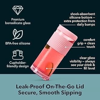 Pandaloo® Glass Cups With Lids and Straws -20 Fl Oz- Perfect Size Iced Coffee Cup - Smoothie Cup With Bamboo Lid and On the go Lid - Glass Tumbler (2 Count (Pack of 1), Lilac Rhapsody-Lilac Rhapsody)