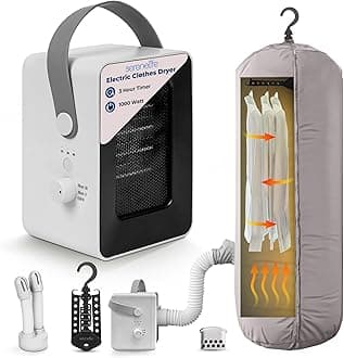 Electric Portable Clothes Dryer | 1000W Multi-Use Mini Heater & Aroma Diffuser for Home, Apartment, Dorm, Travel & RV Camping | Suitable for Drying Clothes, Dresses, Shoes, Hats & Gloves