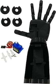 Vaali Plastic Robotic Hand DIY Kit – Black Mechanical Hand with Non-Assembled Plastic Parts Only | Ideal for Makers, Students & Robotics Projects