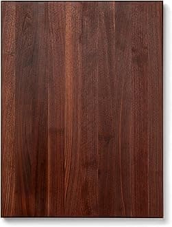 R-Board Series Rectangular Wooden Walnut Cutting Board 24”x18” – 1.5” Thick, 17-lb Reversible Butcher Block with Edge-Grain & Finger Grips – Made in the USA