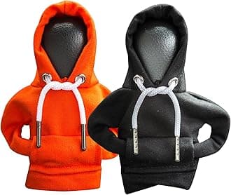 2Pcs Car Shift Knob Hoodie,Gear Shift Hoodie,Funny Sweater Hoodie for Gearshift,Automotive Interior Accessories（Orange and Black）