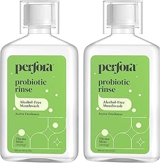 Perfora Thyme Mint Mouthwash| Vitamin C Mouth Freshener For Dental Hygiene & Fresh Breath| No Artificial Flavors & Colors| Alcohol Free Mouth Wash For Men Women & Kids| Fights Germs| Pack Of 2 (300Ml)