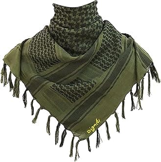 Men's And Women's Military Shemagh Actual Army Quality, Tactical, Olive Green, Cotton Multi Purpose Scarf For All Seasons, Soft And Breathable, Size 44 X44 Inch, For Unisex