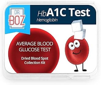 Dr. Boz - Hemoglobin A1C Home Test Kit - Blood Collection Kit with Lab Results - Blood Sugar & hbA1c Levels - Lancets, Bandages, Alcohol Wipe, Envelope - Made in the USA - Diabetes Care & Self Care