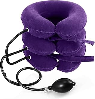 Jaximy Neck Stretcher, Cervical Traction Device, Neck Traction Device, Neck Pain Relief, Adjustable Inflatable Neck Brace & Neck Stretcher Cervical Traction, Neck Decompression Home Use (Purple)