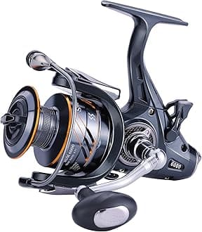Sougayilang Carp Fishing Reel5+1 Shielded Stainless Steel BB-Carbon Fiber Drag Carp Reels, for Saltwater or Freshwater Spinning Reels, Fishing Reels