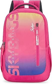 Skybags Unisex Pink Shiny Jacquard 22L Backpacks, Pink, One Size, Casual