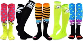 TeeHee Crazy Fun Silly Funky Girls Socks Novelty Knee High and Crew for Women Multipair Cotton
