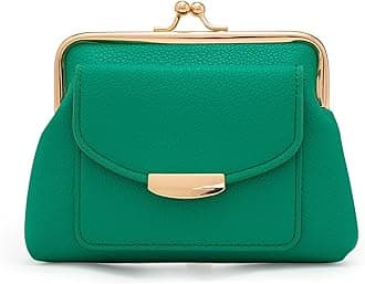 Coin Purse With Credit Card Slots, Kiss Lock Coin Purse for Women, Large Capacity Coin Pouch, Change Purse Cute Car Coin Holder for Women (2-Green)