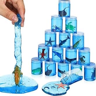 12 Pcs Sea Animal Putty Toy Sea Animal Putty Tubs Fidget Kit of Aquatic Creatures Tactile Stimulation Sensory Toys for Autism Squeeze Fidgeting Toys for Stress Relief Prize Party Favor