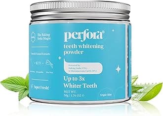 Perfora Teeth Whitening Powder - 50g | Enamel Safe Oral Care For Effective Teeth Whitener Solution | Stain Removal & Triple Mint Formula For Long Lasting Freshness | Formulated With Baking Soda