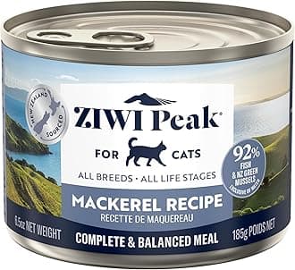 Peak Grain Free Cat Food Tins - All Natural High Protein Pate - New Zealand Mackerel Recipe - 12 x 185g Multipack