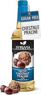 Sugar Free Coffee Syrup, Chestnut Praline Flavored Syrup for Drinks, Lattes, and Desserts – 25.4 fl oz