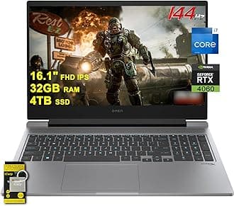 HP Omen 16 Gaming Laptop 16.1" FHD IPS 144Hz Intel 16-core i7-14650HX (>i9-13900HX) 32GB RAM 4TB SSD GeForce RTX 4060 RGB Backlit Thunderbolt FHD Privacy Camera Fast Charging Win11 w/ICP Accessory