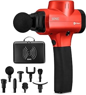 Massage Gun & Massage Gun Holder (Sold Separately) - Percussion Muscle Massager for Athletes with 8 Heads and 5 Speed Settings - Deep Tissue Back Muscle Massager Extender for Recovery