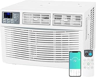 10,000 BTU WiFi Window Air Conditioner, Smart Window AC Unit with Remote, Energy Saving, Easy Install Kit, Cools up to 450 Square Feet