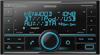 Kenwood DPX395MBT Double DIN in-Dash Digital Media Receiver with Bluetooth (Does not Play CDs) | Mechless Car Stereo Receiver | Amazon Alexa Ready - Black