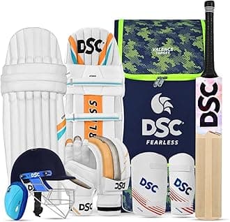 DSC Premium Complete Kit with Helmet Cricket Kit Size 5, Polyvinyl Chloride, Polypropylene