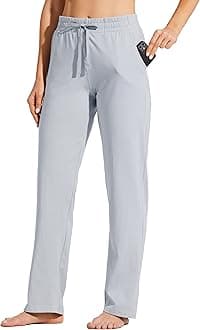 Willit Women's Cotton Sweatpants Open Bottom Yoga Sports Pants Straight Leg Lounge Athletic Pants with Pockets