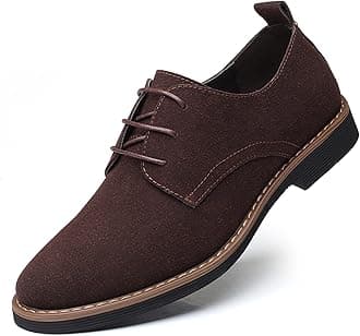 Men's Suede Leather Oxford Shoes Classic Lace Up Business Casual Shoes