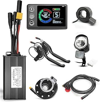 EBike Conversion Kit 350W/800W, 36V/48V/52V 17A 26A Brushless Sinewave Controller Color LCD CS866 with USB Display for Electric Bicycle Scooter Mountain Bike Parts