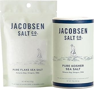 Jacobsen Salt Co. Sea Salt Variety Pack - Salt Flakes, Coarse, Non-Iodized, Made in USA, Steak Seasoning, Gourmet, Real Salt Flakes, Kosher - 16 Oz