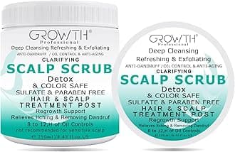 – Growth Professional Detox Hair & Scalp Scrub, Anti-Dandruff/Oil Control/Anti-Aging/Anti-Flakes/Anti-Itching/Deep Cleansing/Regrowth Support Treatment, & Active Benefits Power For Women & Mane 250 ML