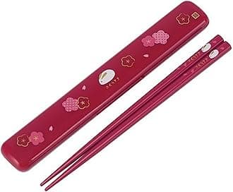 Japanese Rabbit Blossom Chopstick and Case, Red