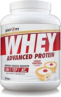 Whey Protein Powder | High Protein Shake for Muscle Growth & Recovery | Low Sugar Gym Supplement | Sports Nutrition Drink + Amino Acids (2010g, Cherry Bakewell)