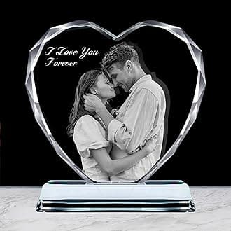 Emoragifou Custom Picture Crystal Frames, Personalized Gifts For Boyfriend Girlfriend, Christmas Customized Anniversary Birthday Gift For Women Mom Him Her Dad Wife, Romantic Memorial Wedding Gifts