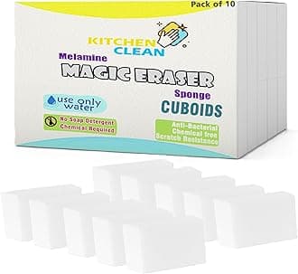 - Kitchen Clean ™ Magic Eraser Cuboids | Chemical Free Multipurpose Nano-tech Magic Sponge | Switch Boards Taps Wall Stain Remover Glass Shoes Sneakers Cleaning Sponge Cut Cuboids (Pack of 10 Cuboids)
