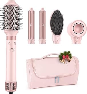 MESCOMB Dual Voltage Hot Air Styler Wrap - 5 in 1 Hair Dryer Brush with Fast Drying Blow Dryer, Styling, Straightening & Volumizing with Travel Bag (100V–240V) Gift for Women