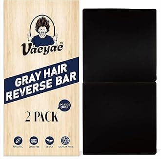 2 Pcs Gray Hair Reverse Bar to Restore Hair Color, Shampoo and Conditioner 2 in 1 Soap for Stronger & Smoother Hair, Men & Women Black Soap Reduces and Cover Grey Hair, For Hair Thickening and Darking