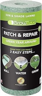 Biodegradable Grass Seed Mat, Year Round Green - 50 Sq Ft Quick Fix Roll - Growing Solution for Lawns, Dog Patches and Shade - Just Roll Water & Grow -Not Fake or Artificial Grass