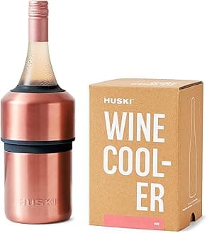 Huski Wine Cooler | Award Winning Iceless Design | Keeps Wine Cold up to 6 Hours | Wine Accessory | Next Generation Ice Bucket | Fits Some Champagne Bottles | Perfect Gift for Wine Lovers (Rosé)