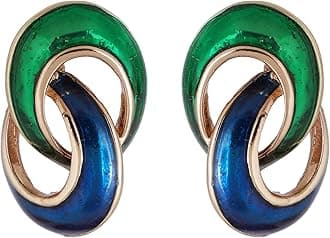 Gold plated and red round latest studs for women