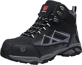 LARNMERNSteel Toe Work Boots Men,Non Slip Safety Shoes,Comfortable Industrial and Constructio Hiking Sneakers