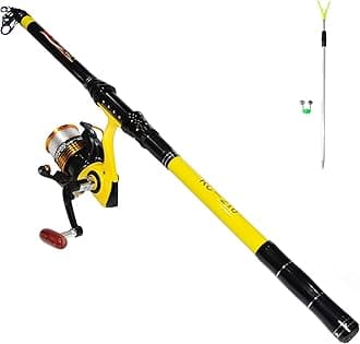 Richcat Fishing Rod and Reel ComboMedium Heavy Poles and Reels Telescopic Rod Kits for Adults 22lb Line Pre-spooled with Spining Reel for Travel Saltwater Freshwater Catfish Bass Fishing