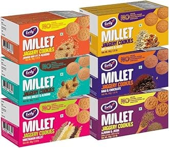 - Chota Pack Biscuits Combo Pack - Millet Jaggery Cookies X 6| Healthy Cookies | Sugarfree Biscuits, 512 Gram
