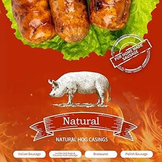0.5LBS 100% Natural Hog Casings for Home Make Sausage, Makes 35LBS to 45LBS Sausages, Great for Ideal Sausage Casing or Pork Casing for Italian Sausages, Breakfast Sausage