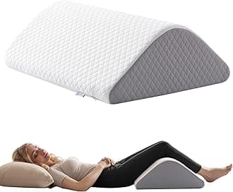Knee Wedge Pillow for Post-Surgery Recovery-Leg Elevation Support for Sleep Position, Alleviating Lower Back & Hip Pain Enhancing Circulation in Ankles Legs Triangle Pillow with Removable Cover