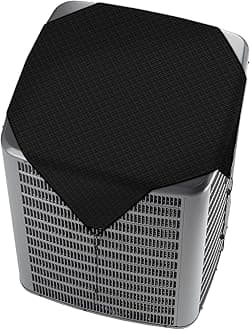 Windscreen4less 32"x32" A/C Unit Cover Winter Waterproof Air Conditioner Compressor Condenser Cover with Bungee Cords for Outside