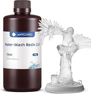 3D Printer Resin, Water Washable Resin, No Extra Alcohol Needed and Easy to Clean, Fast Curing, Low Odor, Wide Compatibility for All 3D Printers from