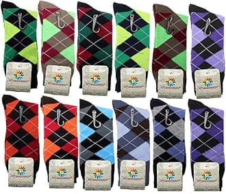 Mens Men Cotton Dress Socks Fun Colorful Fashion Stretchable Classic Comfort Mid Calf Crew Socks 10-13