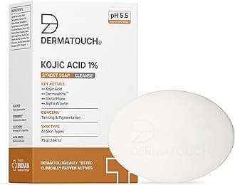 DERMATOUCH Kojic Acid 1% Soap with Glutathione | For Pigmentation & Sun damage | Soap for Men & Women | Suitable for All Skin Types | 75g
